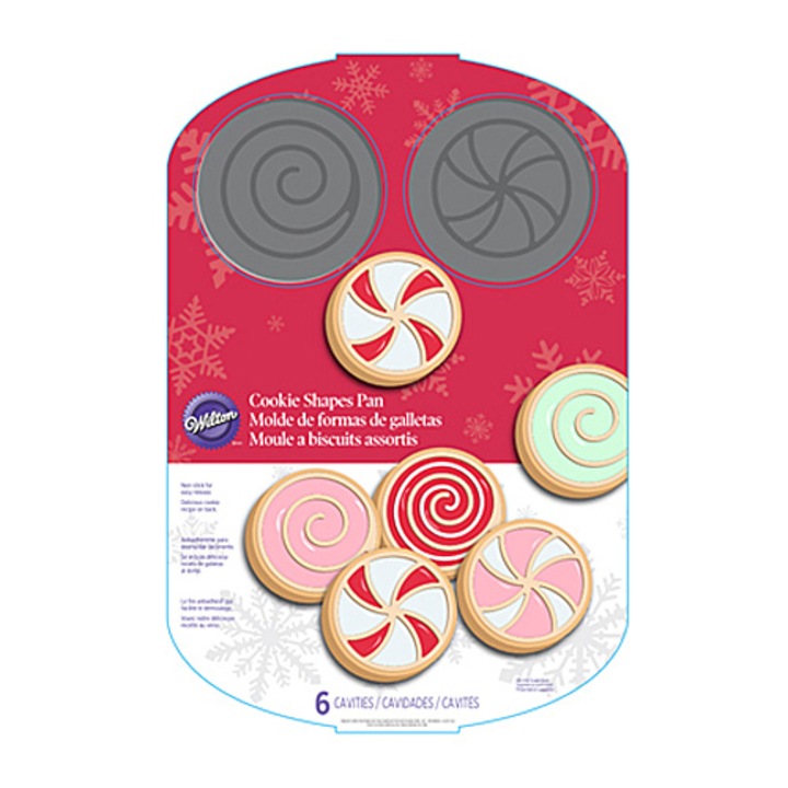 Forma de copt "Easy Decorate Cookie Pan'', 8 cavitati, 2 designuri, Wilton