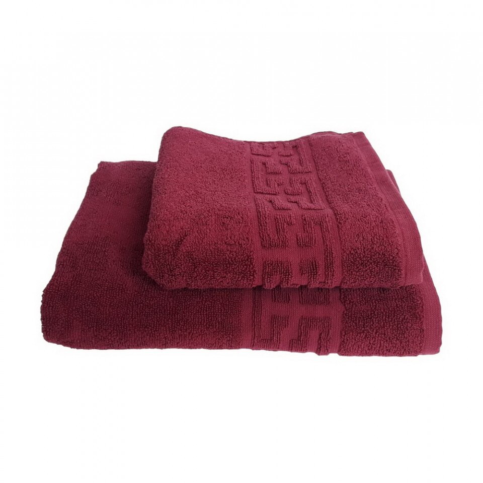Set 2 prosoape groase si pufoase, bumbac, model grecesc, Grena, Denikos® 262