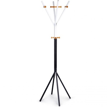 Cuier hol tip pom, IMK, otel cu detalii lemn, alb/ negru, cu 4 picioare, 12 agatatori, 57 x 170 cm Cuier hol tip pom, IMK, otel cu detalii lemn, alb/ negru, cu 4 picioare, 12 agatatori, 57 x 170 cm