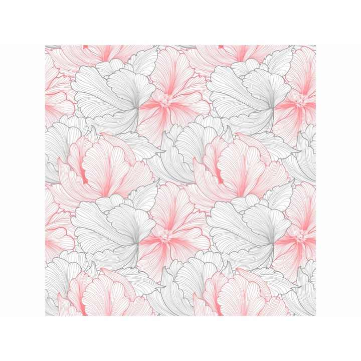 Folie geam autoadeziva Crina, Folina, model floral, rola de 100x100 cm