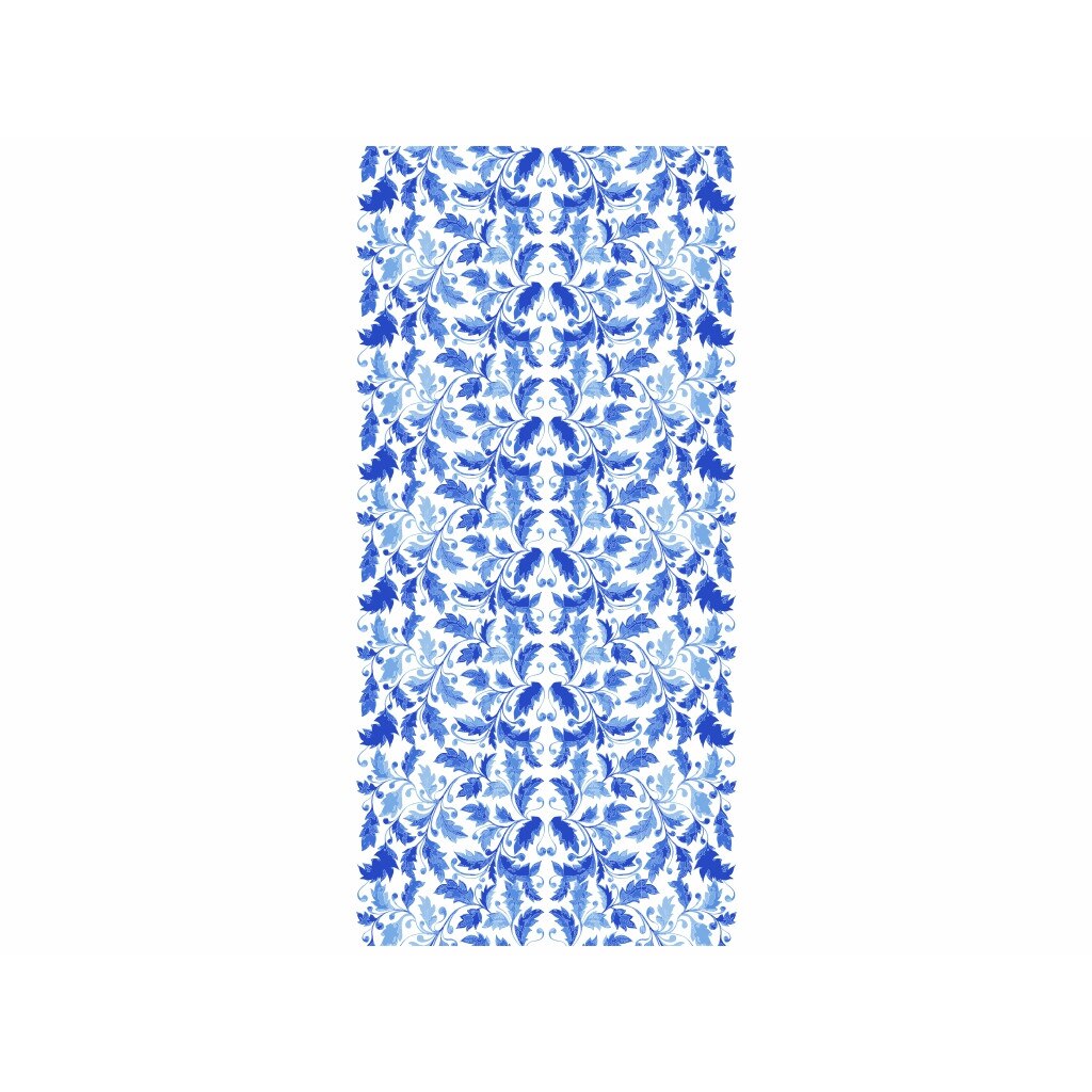 Folie geam autoadeziva Frunze Albastre, Folina, model floral - 100x210 cm