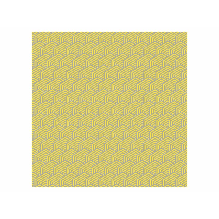 Folie geam autoadeziva Kara, Folina, model geometric galben, rola de 100x100 cm