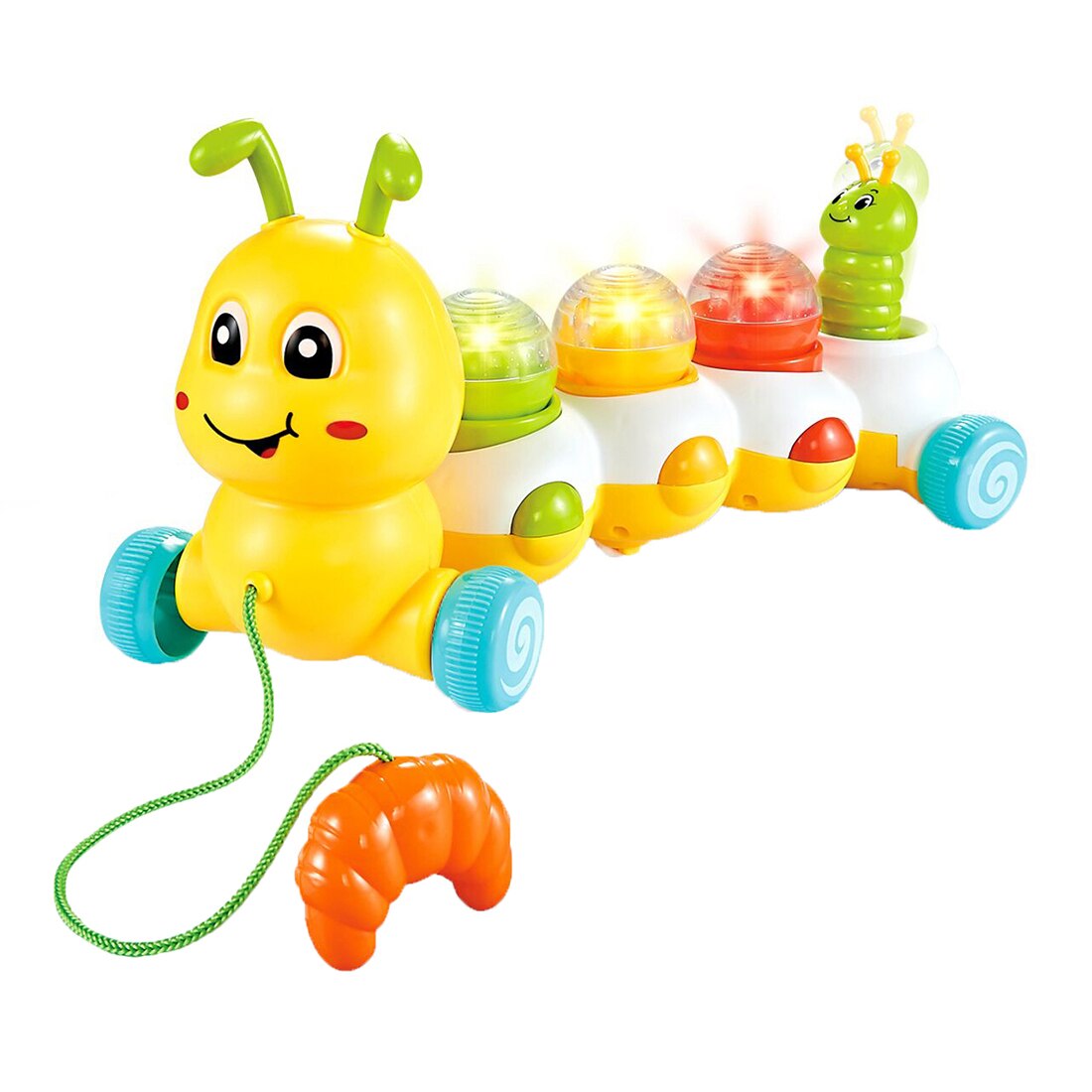 Jucarie de tras M-Toys - Omida cu lumini si sunete, galben 1-2 ani