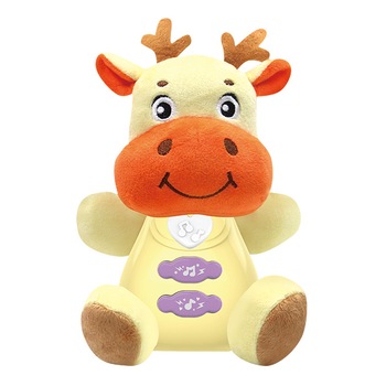 Jucarie interactiva M-Toys - Vacuta, cu lumini si sunete, galben/orange Jucarie interactiva M-Toys - Vacuta, cu lumini si sunete, galben/orange