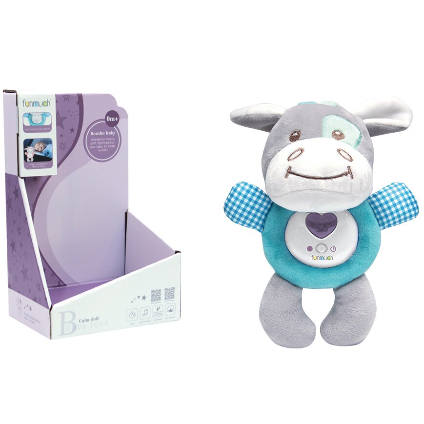 Jucarie interactiva M-Toys - Hipopotam, cu lumini si sunete, gri/turcoaz