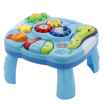 Masuta interactiva M-Toys, cu lumini si sunete, albastru Masuta interactiva M-Toys, cu lumini si sunete, albastru