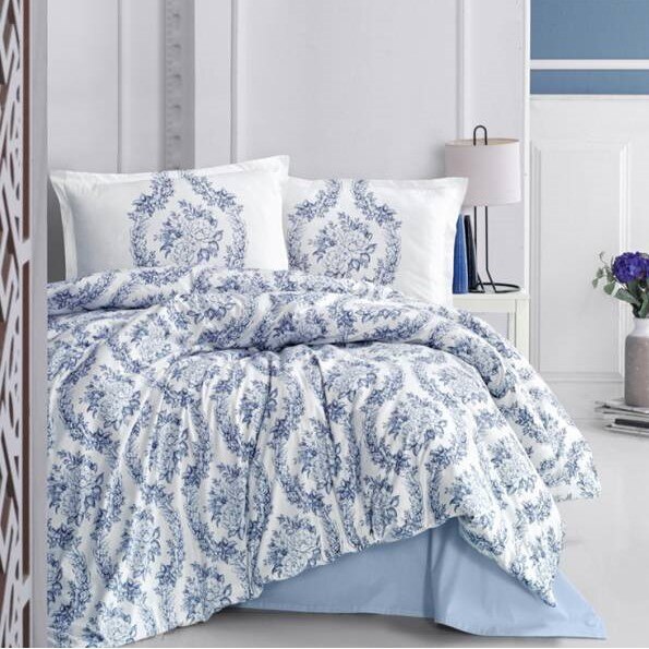 Lenjerie pat dublu bumbac 100% ranforce, Ralex Pucioasa, Floresta Blue