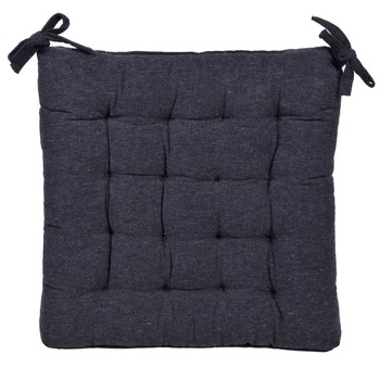 Perna pentru scaun neagra din bumbac,rezistenta la apa 40x40x5 cm Perna pentru scaun neagra din bumbac,rezistenta la apa 40x40x5 cm