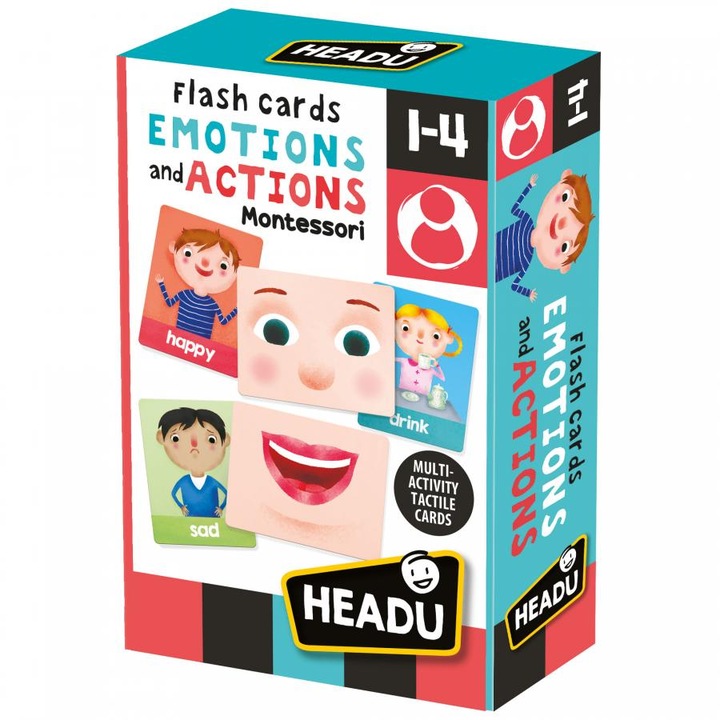 Образователна игра Headu, Montessori - Книги с емоции и действия