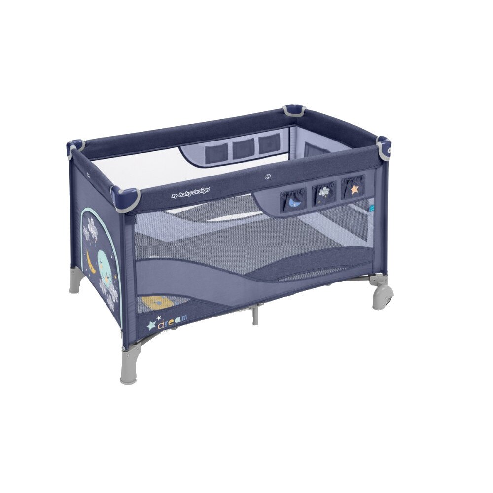 Patut pliabil Baby Design cu 2 nivele Dream Regular 03 blue 2019