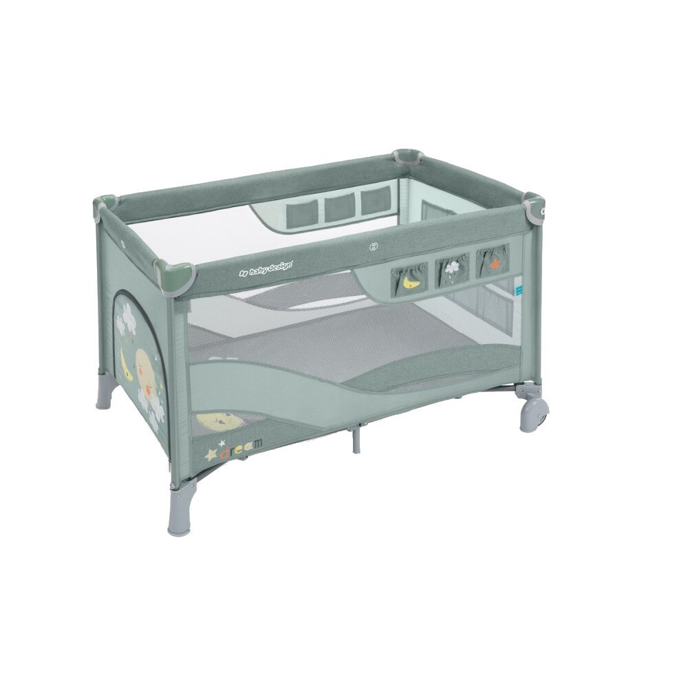Patut pliabil Baby Design cu 2 nivele Dream Regular 04 Green 2019
