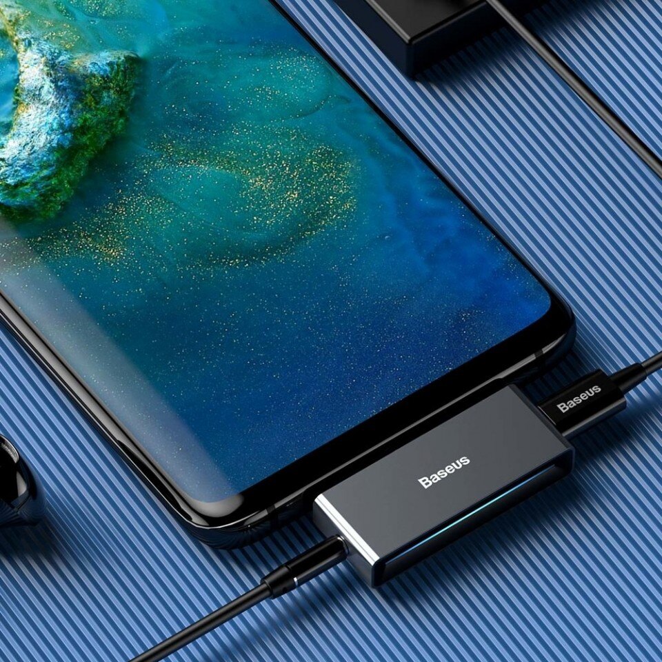 Adaptor USB Type C la USB Type C + Jack 3.5 mm Baseus L57, gri CATL57