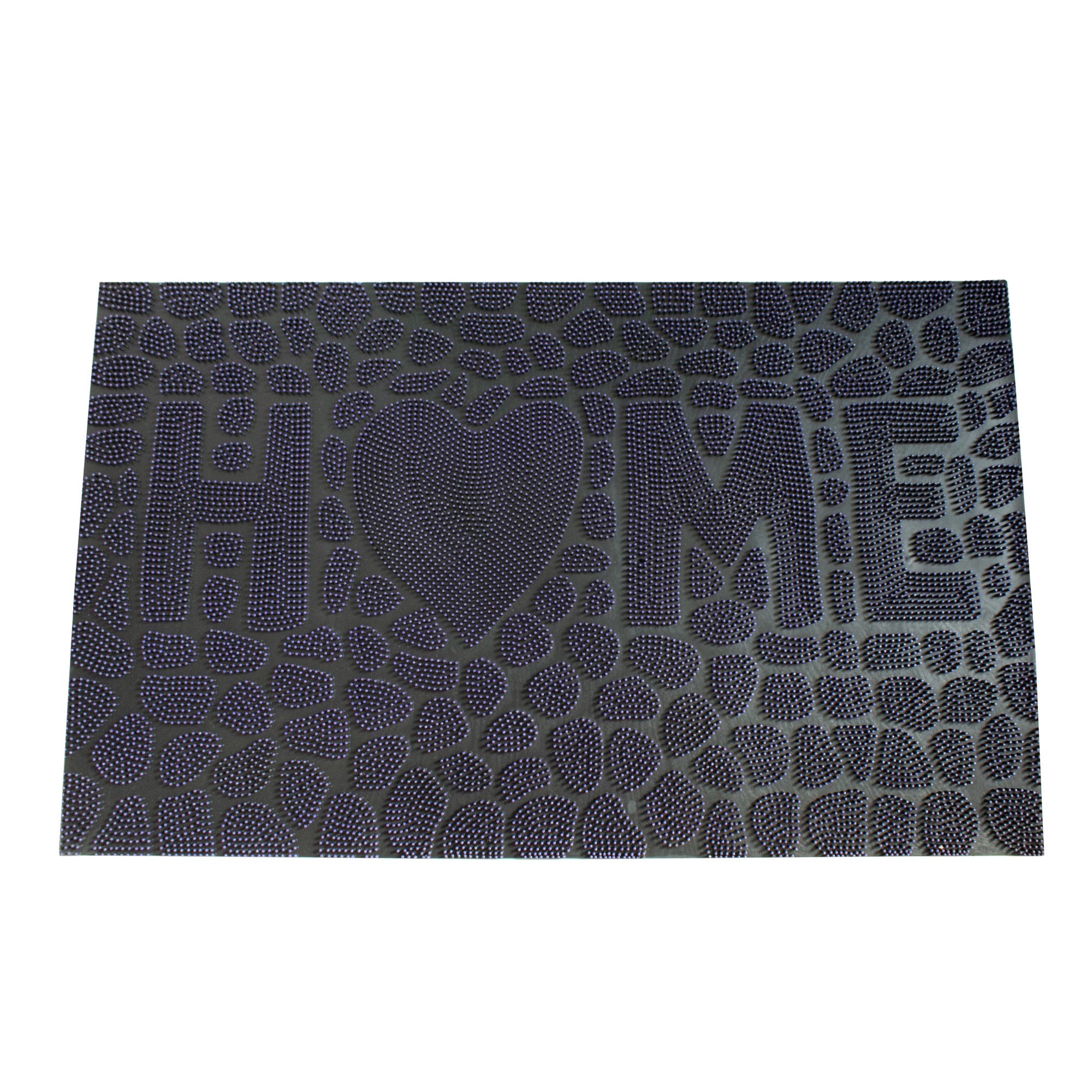 Covoras intrare 3D, 45x75cm, cauciuc, rectangular, model Home, culoare mov, tip trafic intens