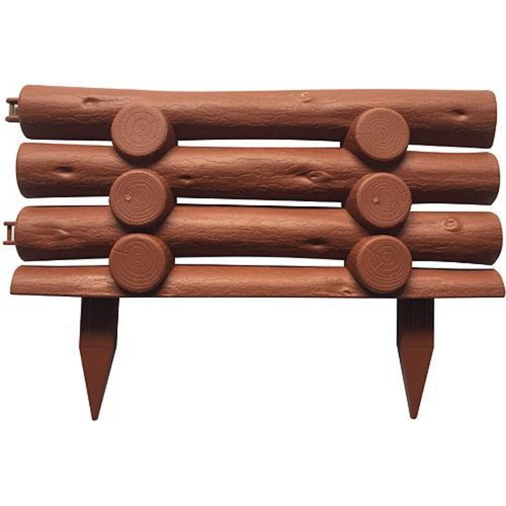 Кафява ограда за градина SGTT от устойчива пластмаса, 44х31 см