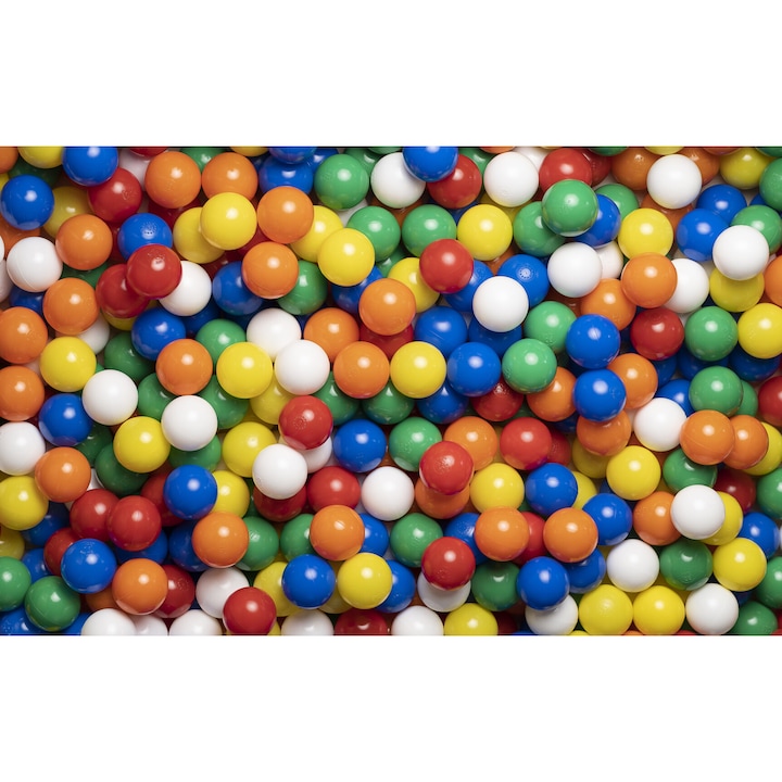 Euro-Matic színes műanyag játéklabdák, 6 cm átmérő, 100 db, 6 színből kevert