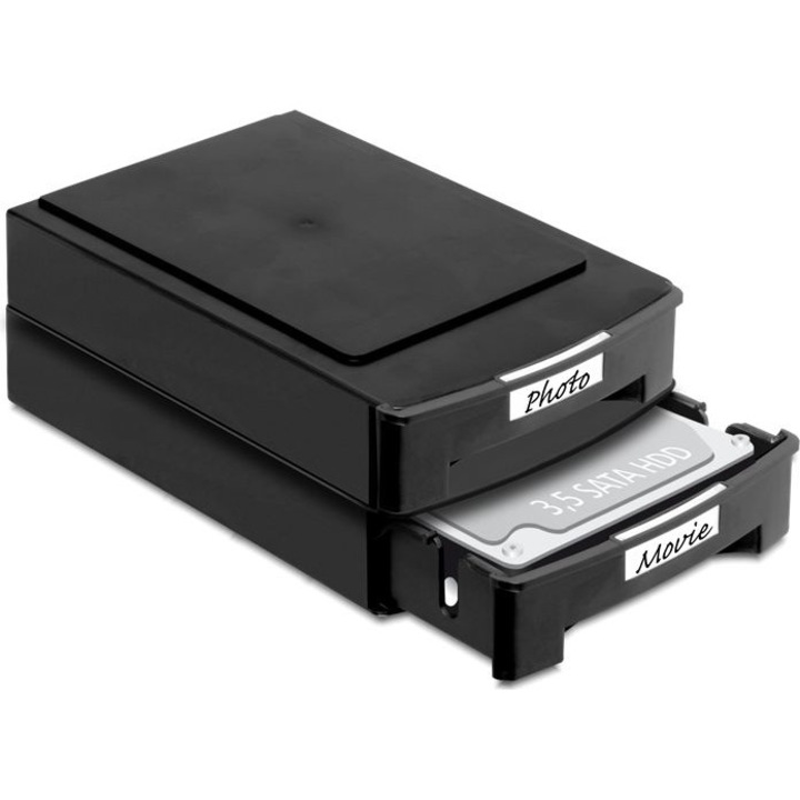 Rack Hard-disk Delock 61970, 2x 3.5" HDD, Negru