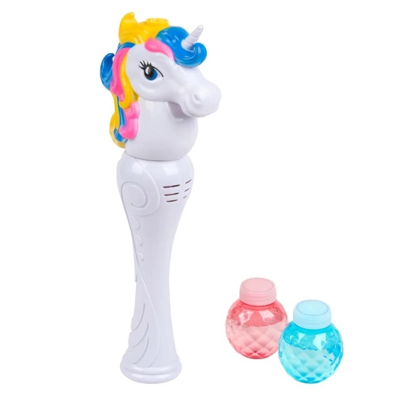 Jucarie de facut baloane, Zola®, model unicorn, alb, 30 cm