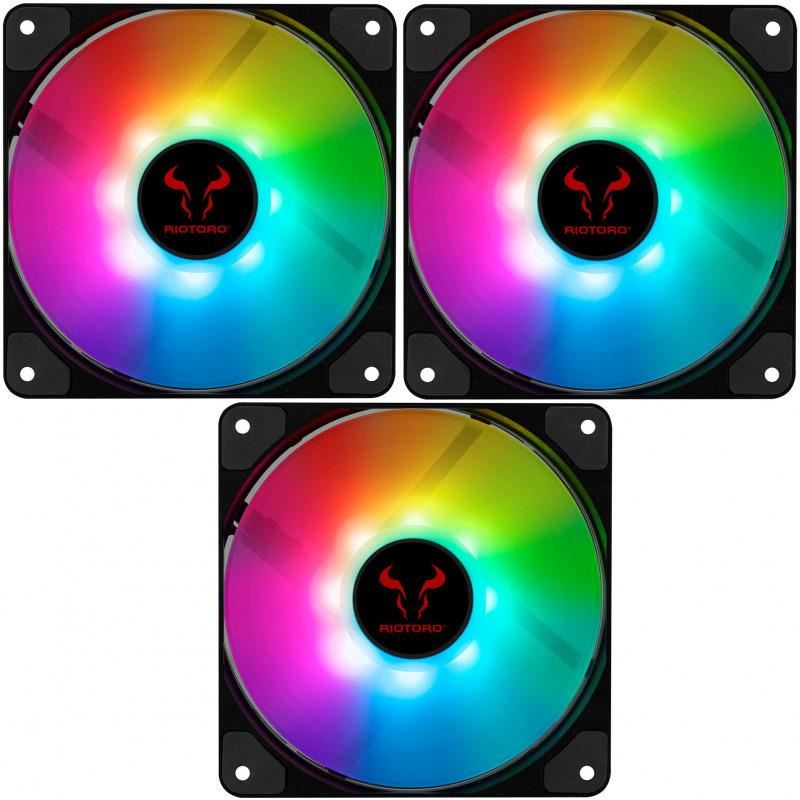 Ventilator Riotoro Quiet Storm 120mm iluminare RGB set 3