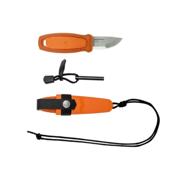 Cutit de gat cu amnar, Morakniv Eldris, portocaliu pentru DIY/camping/hobby