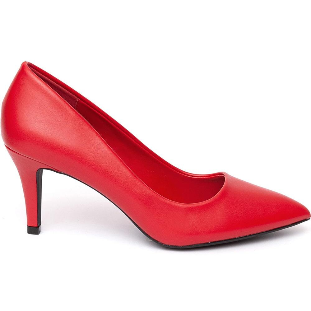 Pantofi dama Alisse stiletto cu varf ascutit, Rosu, Rosu