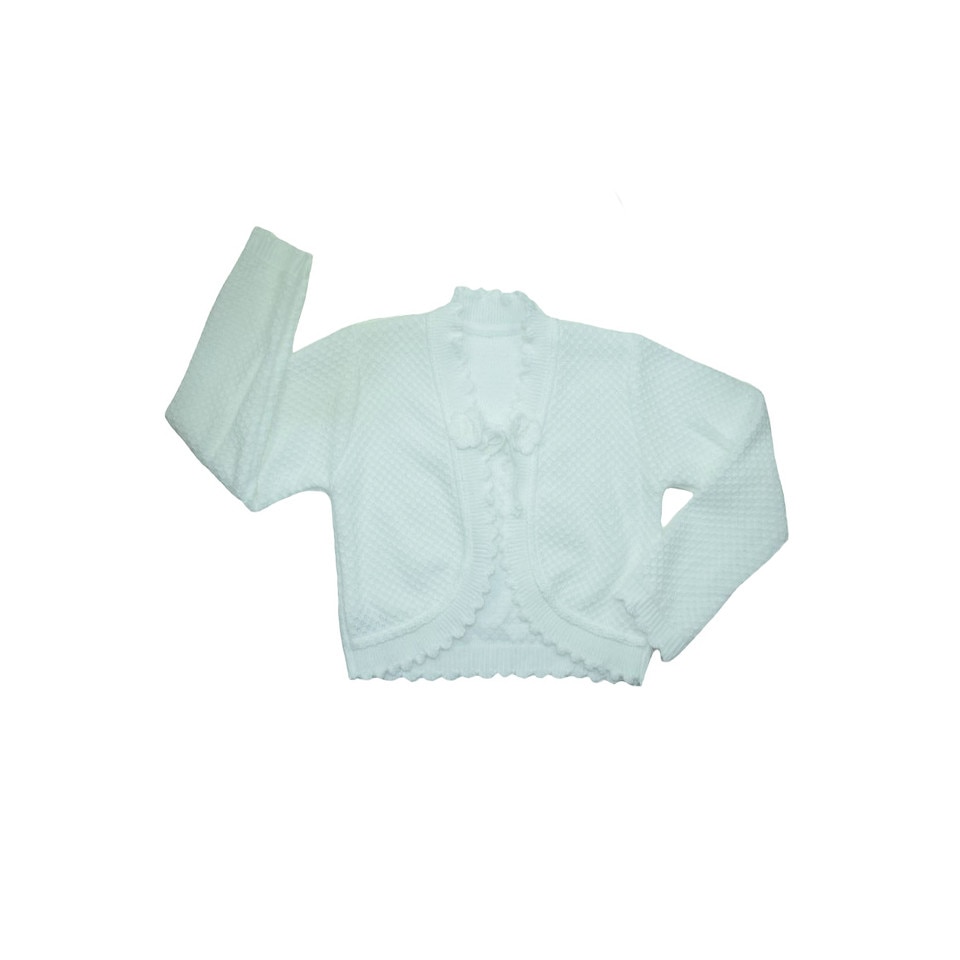 Bolero maneca lunga NN, Alb