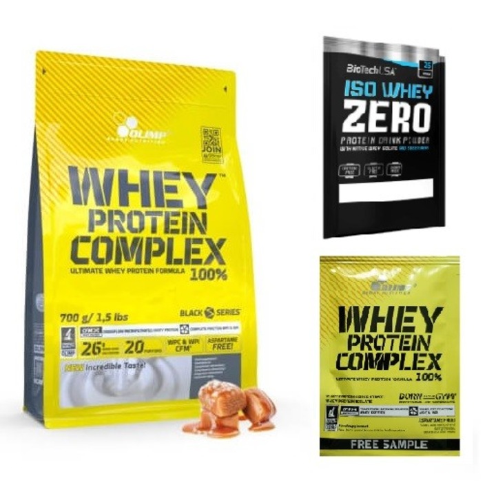 Суроватъчен протеин концентрат WPC и суроватъчен протеин изолат WPI OLIMP WHEY PROTEIN COMPLEX 100% 700g солен карамел