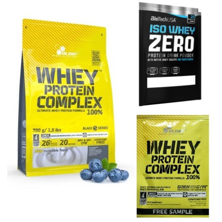 Суроватъчен протеин концентрат WPC + суроватъчен протеин изолат WPI OLIMP WHEY PROTEIN COMPLEX 100% 700g Боровинки