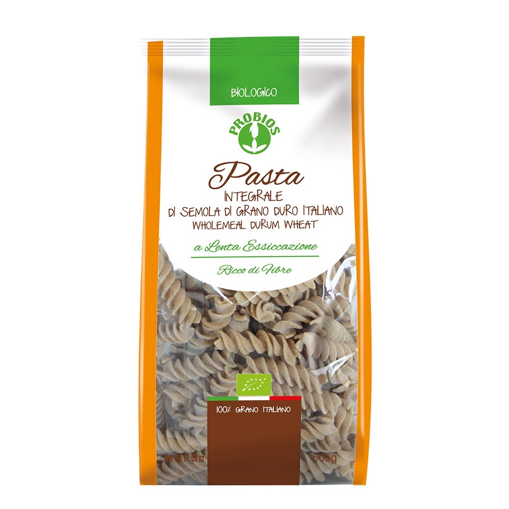 Fusilli din grau dur integral, Probios, 500g