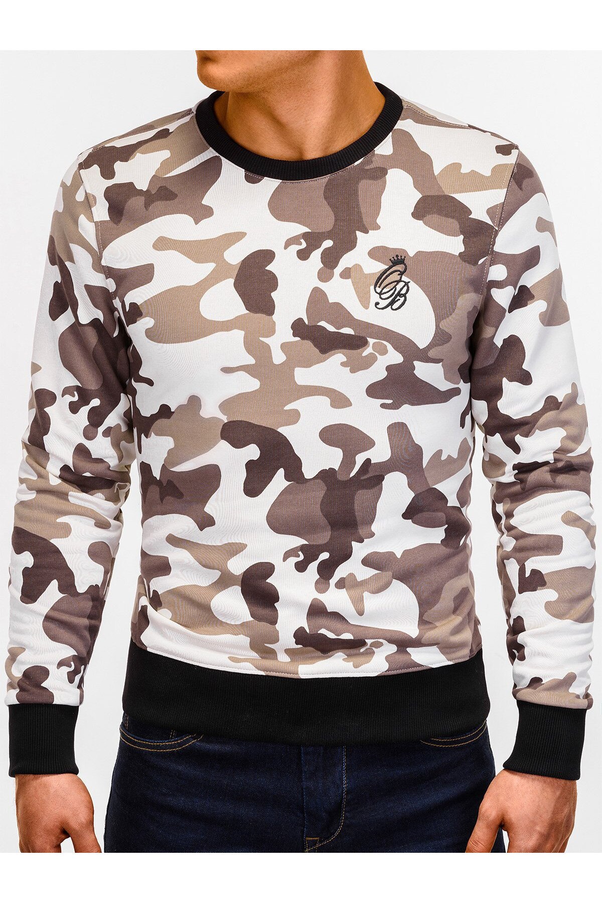 Hanorac barbati B919 - bej-camo Marime L