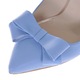 Pantofi Stiletto Piele Naturala cu Toc Gros si Funda, Bleu Serenity, Sabrine, 37 EU