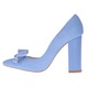 Pantofi Stiletto Piele Naturala cu Toc Gros si Funda, Bleu Serenity, Sabrine, 37 EU