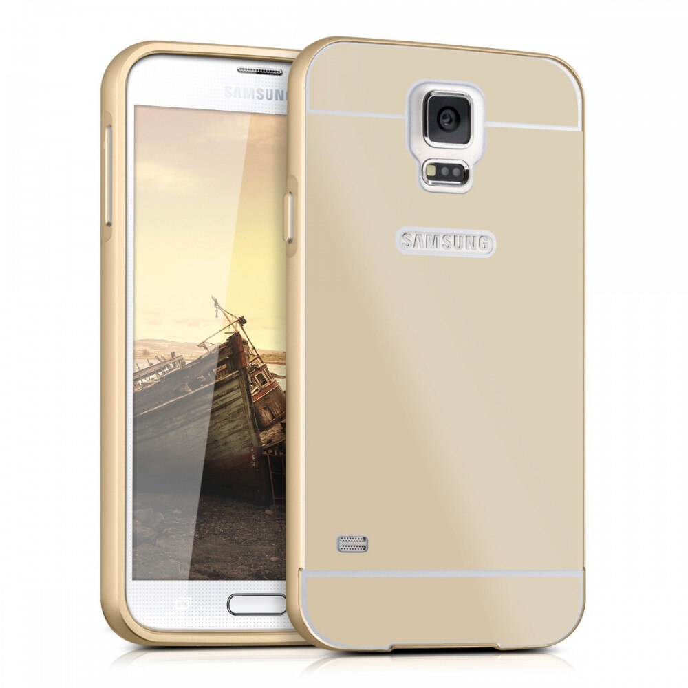 Husa pentru Samsung S5 / Galaxy S5 Neo, Policarbonat, Gold, 35855.21 - eMAG.ro