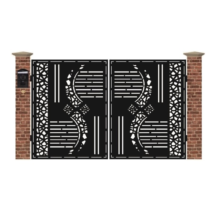 Poarta acces auto mica din tabla debitata cu plasma DOOR 3000x1940 mm