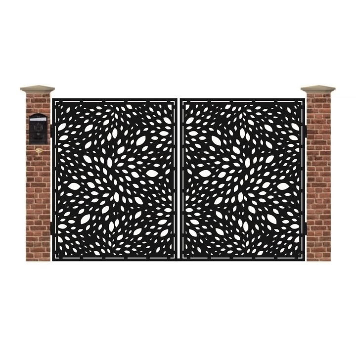 Poarta acces auto mica din tabla debitata cu plasma SEED 3000x1940 mm