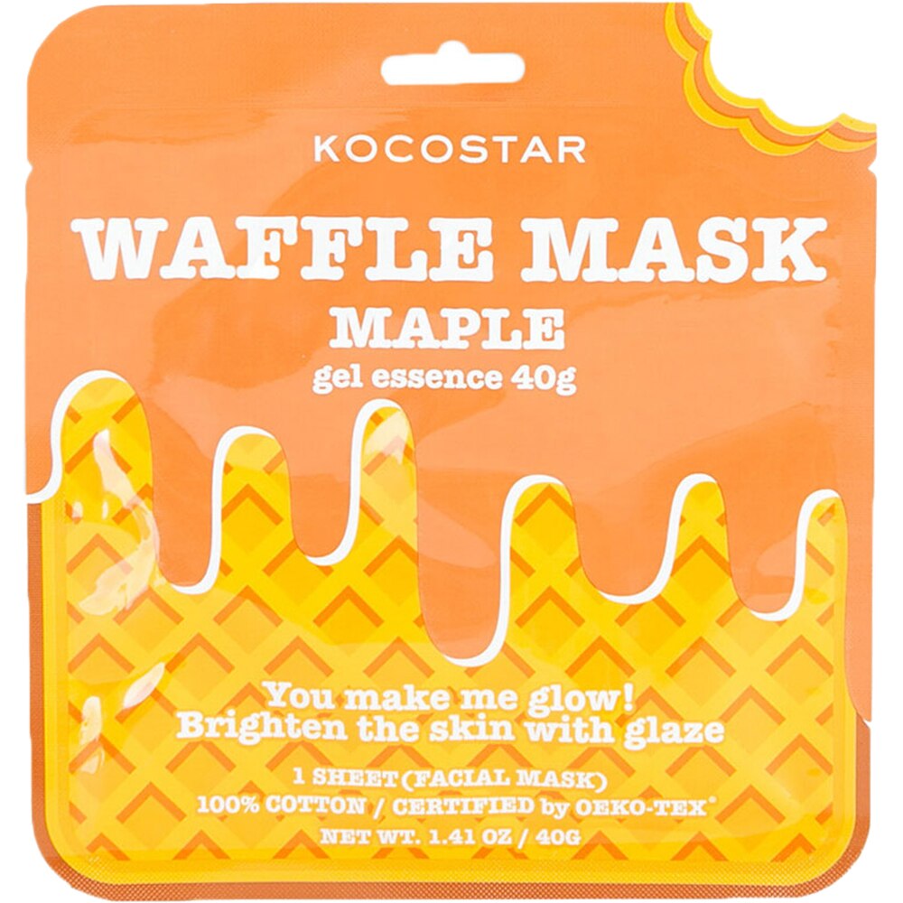 Masca de fata Kocostar Waffle Mask Maple esenta gel cu extract de artar, iluminatoare 40 gr