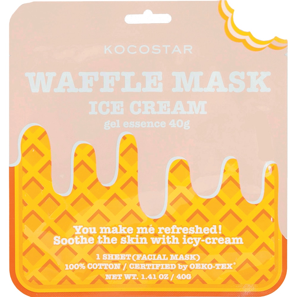 Masca de fata Kocostar Waffle Mask Masca de fata Ice Cream esenta gel cu extract de Centella Asiatica, calmanta 40 gr