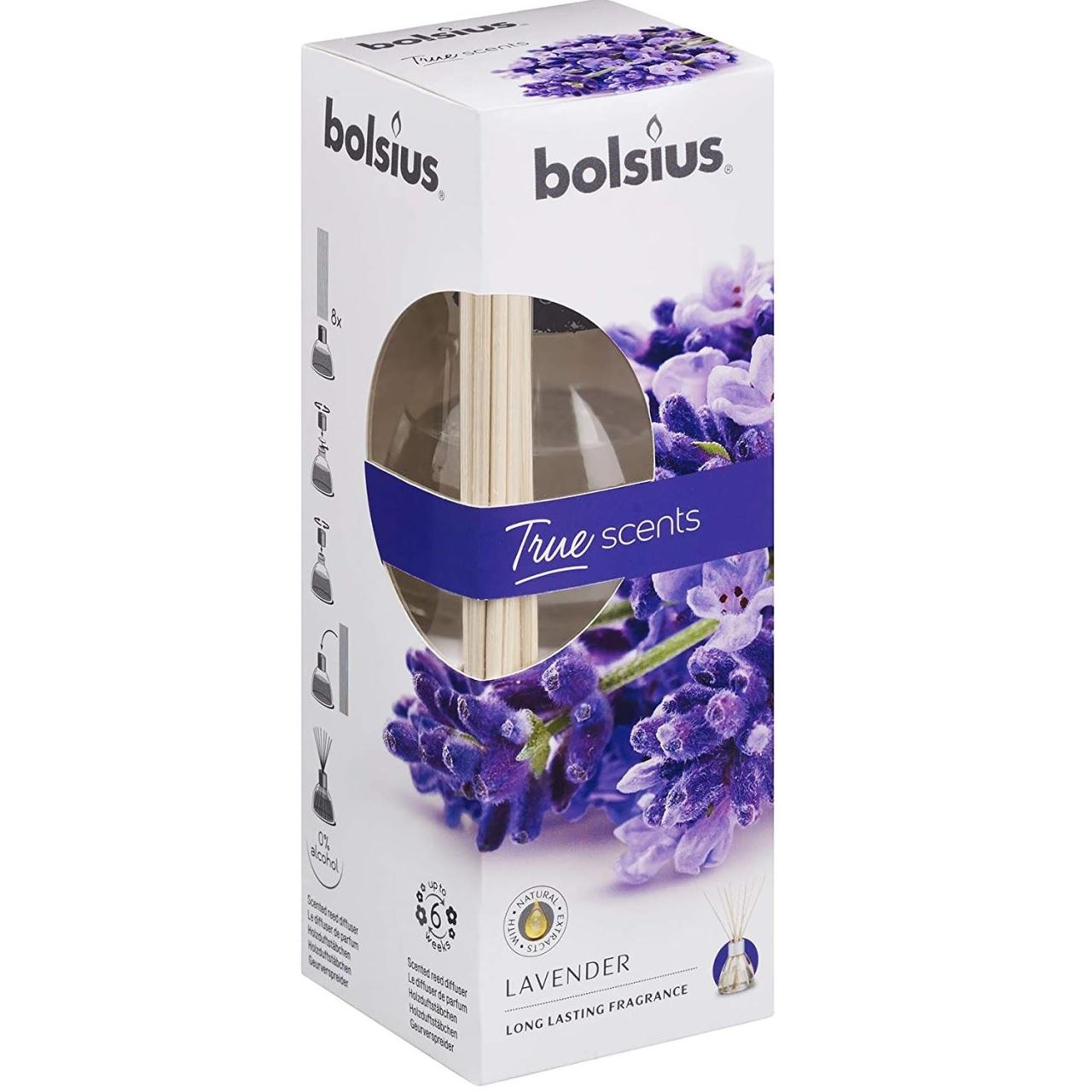 Odorizant cu betisoare Bolsius True Scents Lavanda, 45ml