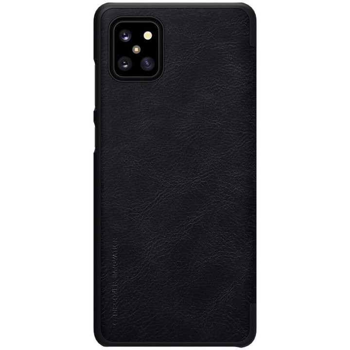 Husa telefon tip carte, Nillkin, Piele ecologica, pentru pentru Samsung Galaxy Note 10 Lite, Negru