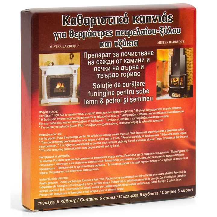 Set Solutie Curatare Funingine, Mister Barbeque, 6 Cuburi, Capacitate 60g, COMSTO IT & E- COMMERCE ®