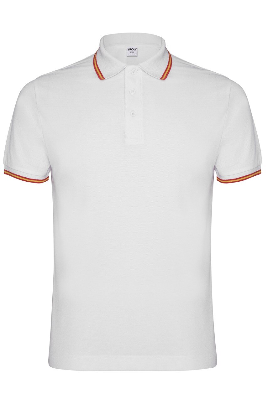 Tricou polo barbati, Roly Nation, Alb/Portocaliu