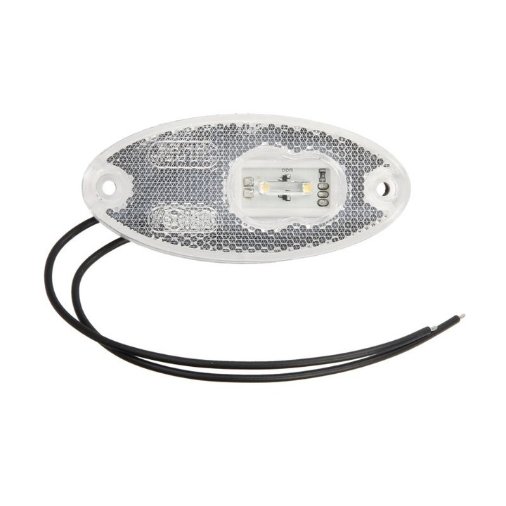 LED габаритна лампа 309P W65, 12V /-/ 24V, Бяла, Капка