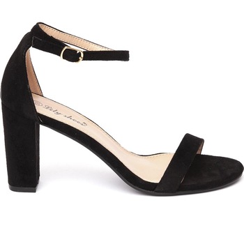 Sandale dama Aspazy cu aspect catifelat, Negru, Negru Sandale dama Aspazy cu aspect catifelat, Negru, Negru