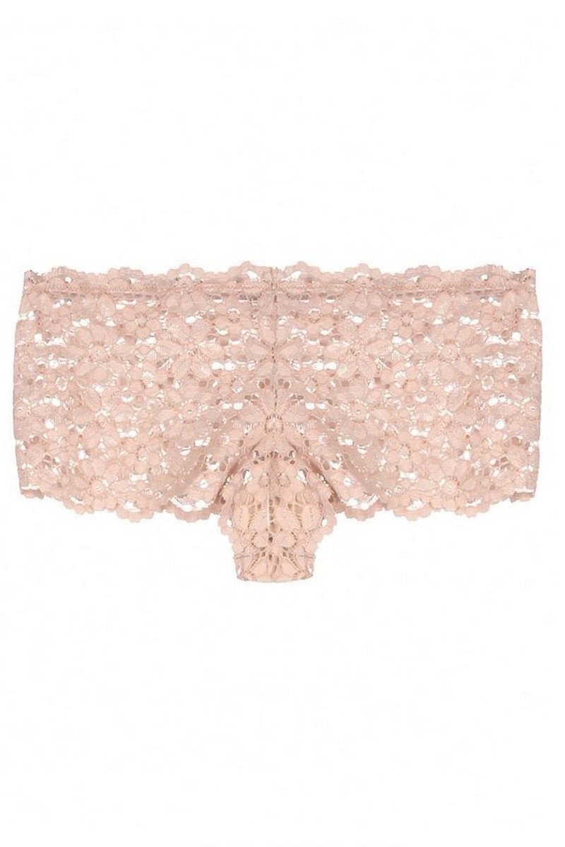 Boxer dama dantela semitransparenta, Crem