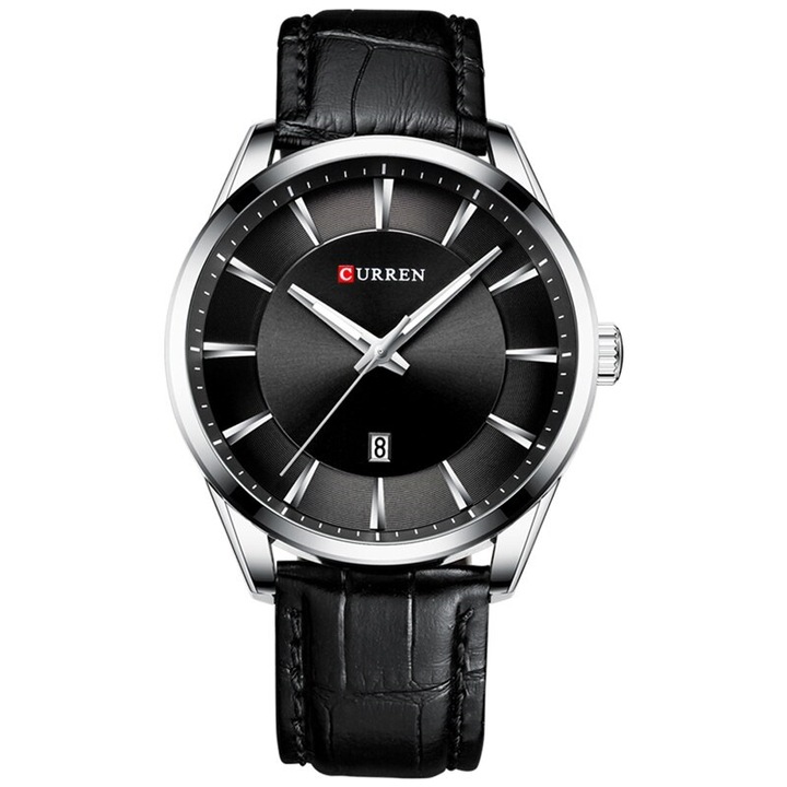 Мъжки часовник Curren Ultramont, Неръждаема стомана, Кожа, Черен