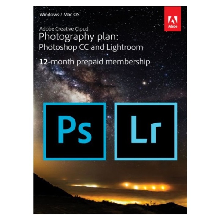 Adobe Photography Plan CC, 1 потребител, 1 година, 20 GB облак