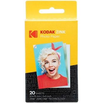 Hartie Foto Kodak ZINK 2x3 inch, Pachet 20 buc, pentru Kodak Printomatic Hartie Foto Kodak ZINK 2x3 inch, Pachet 20 buc, pentru Kodak Printomatic