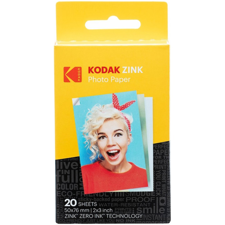 Kodak ZINK Foto papír, 2x3 hüvelyk, 20 darab, Kodak Printomatic-hoz