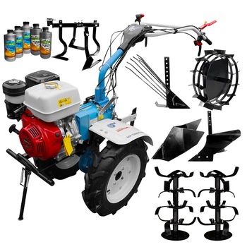 Pachet motocultor profesional, AGT 13000, motor Honda GX390, 13Cp, benzina, ghidon reglabil, roti pneumatice, plug bilonat, freze lucru, latime lucru 120cm, plug arat, cultivator, plug cartofi, roti metal, 5l ulei AgroPro Pachet motocultor profesional, AGT 13000, motor Honda GX390, 13Cp, benzina, ghidon reglabil, roti pneumatice, plug bilonat, freze lucru, latime lucru 120cm, plug arat, cultivator, plug cartofi, roti metal, 5l ulei AgroPro