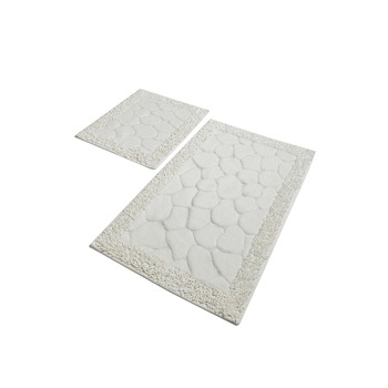 Set 2 covorase baie bumbac, 50x60cm, 60x100cm, Alessia Home, Stone - Ecru Set 2 covorase baie bumbac, 50x60cm, 60x100cm, Alessia Home, Stone - Ecru