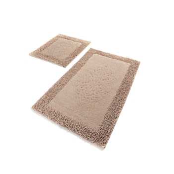 Set 2 covorase baie bumbac, 50x60cm, 60x100cm, Alessia Home, Piante - Powder Set 2 covorase baie bumbac, 50x60cm, 60x100cm, Alessia Home, Piante - Powder